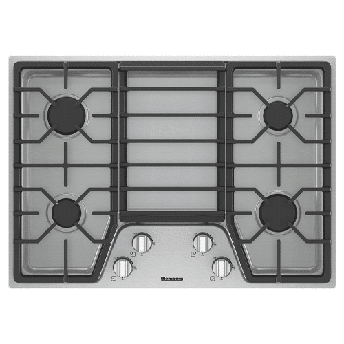A BLOMBERG 30” wide, Gas Cooktop with four burners.