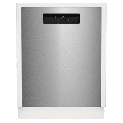 A BLOMBERG 24" wide, Tall Tub stainless steel dishwasher on a white background.