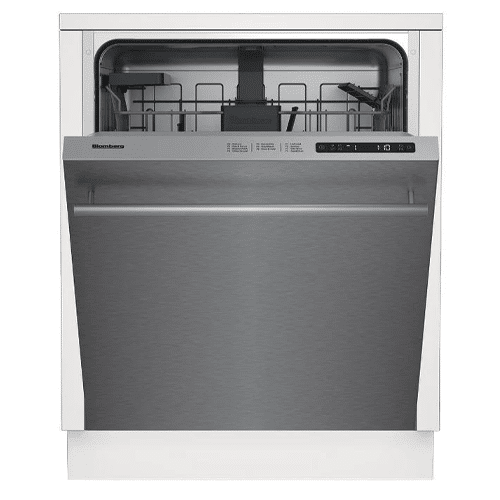 An image of a BLOMBERG 24" wide, Tall Tub dishwasher on a white background.