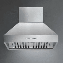 A FALMEC 30” NRS Wall hood made of stainless steel showcasing on a gray background.