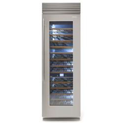A FHIABA 30” stainless Professional Wine Cellar on a white background