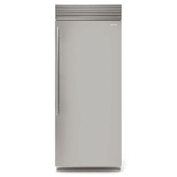 A silver FHIABA 36” 4 drawer, SS column freezer on a white background.