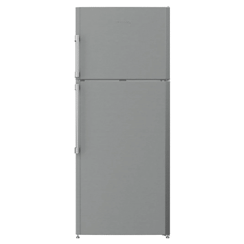 A BLOMBERG 12.56 cu.ft., Top Freezer Refrigerator in a grey color against a white background.