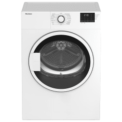 A BLOMBERG 24" wide, Dryer washing machine on a white background, with a dryer.
