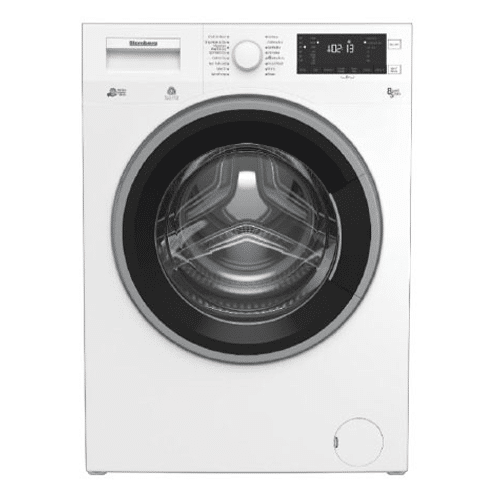 A BLOMBERG 24” wide, Washing Machine & Dryer on a white background.