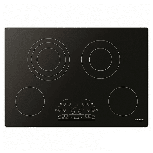 A FULGOR 30" COOKTOPS - RADIANT black electric cooktop with four burners.