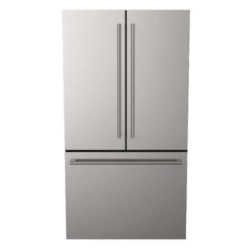 A FULGOR MILANO 36" French door fridge on a white background.