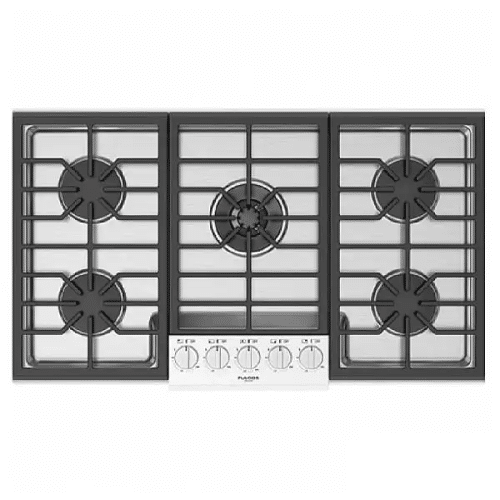The FULGOR 36" COOKTOPS - PRO GAS features four burners and is showcased on a white background.