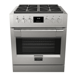 The FULGOR 30" PRO RANGES - SOFIA is a stainless steel oven with a gas burner.